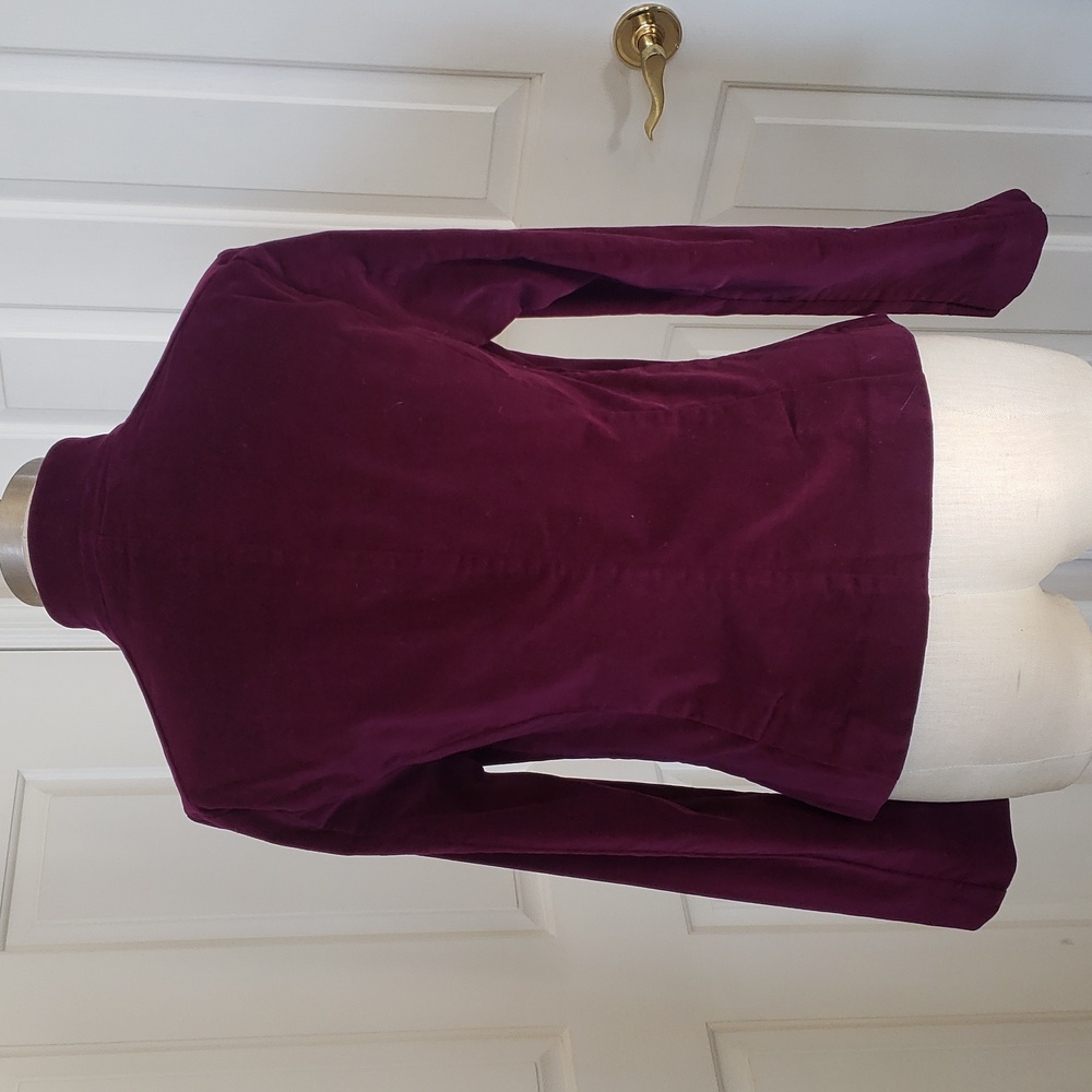 Talbots Plum Purple Velvet Tailored Blazer Jacket Size 8P Petite - Picture 5 of 12